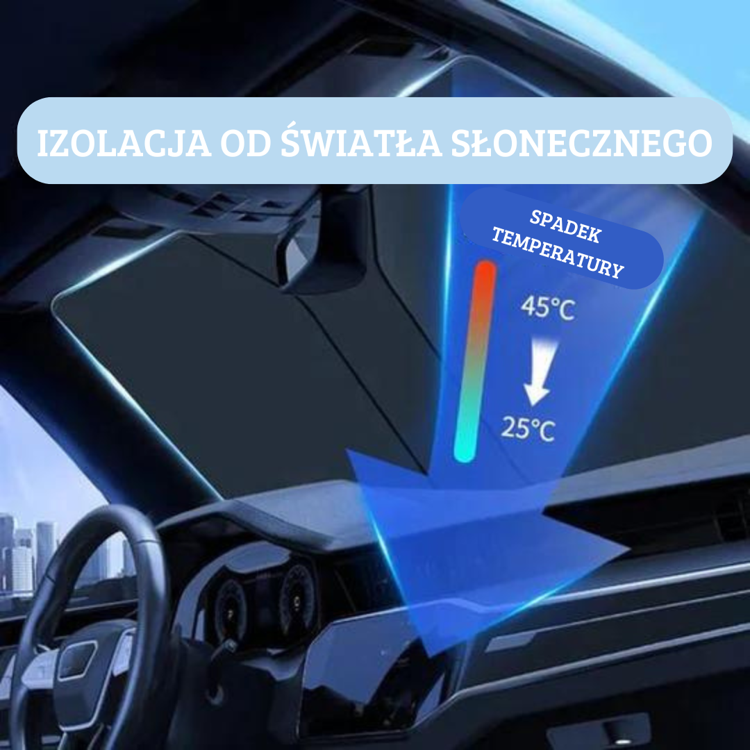 Składana osłona przeciwsłoneczna na przednią szybę