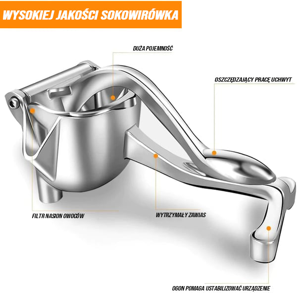 Sokowirówka do świeżych owoców ze stopu aluminium