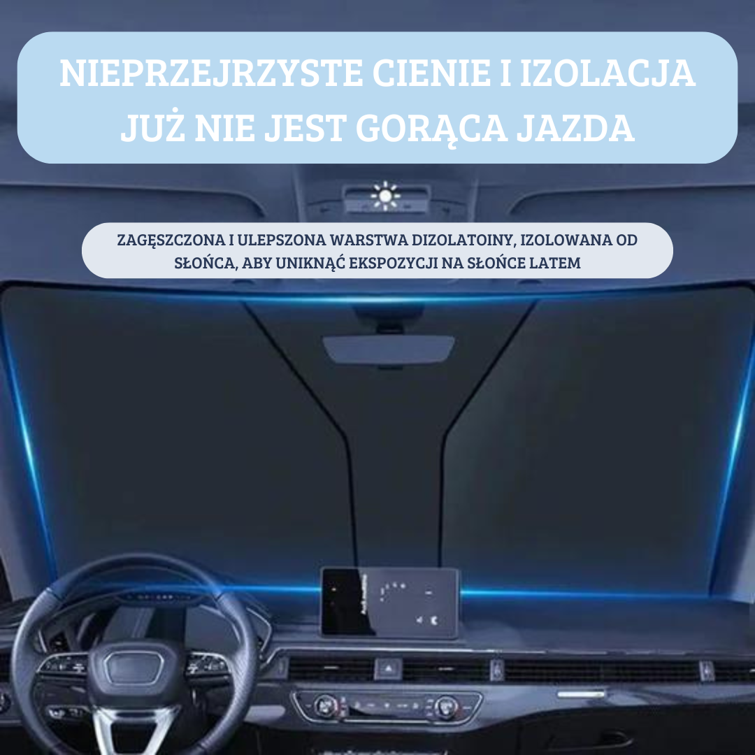 Składana osłona przeciwsłoneczna na przednią szybę