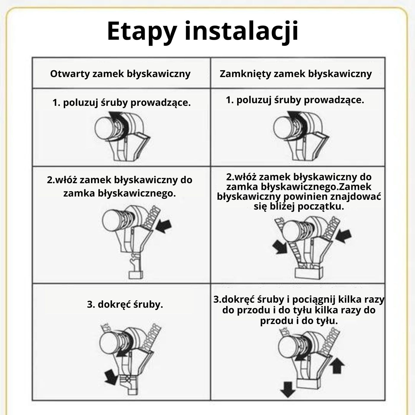 Zdejmowany suwak do zamka błyskawicznego