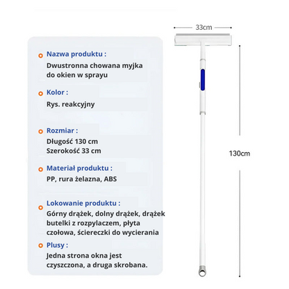 Dwustronny środek do czyszczenia okien w sprayu